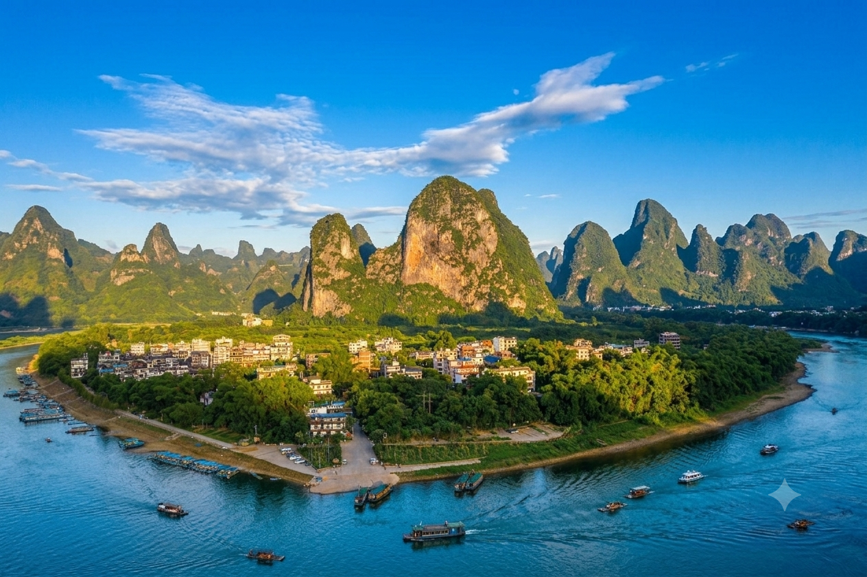 广西桂林阳朔兴坪二十元人民币背景